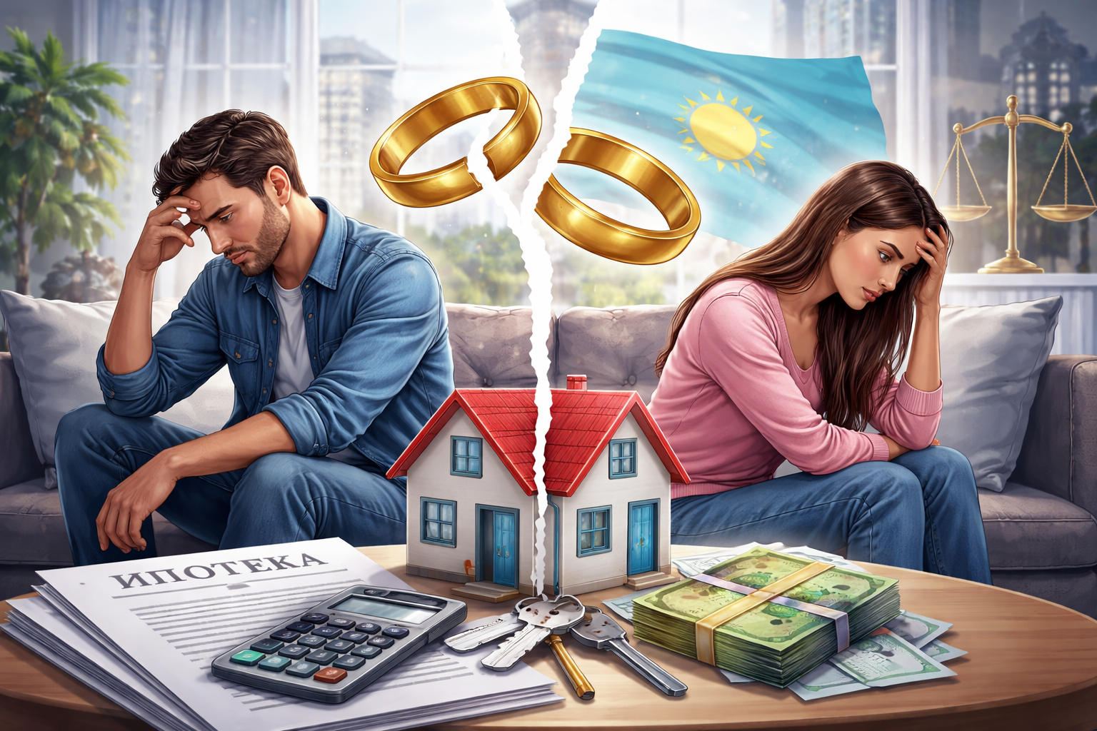 Раздел ипотеки при разводе в Казахстане в 2026 году: как поделить квартиру и кредит